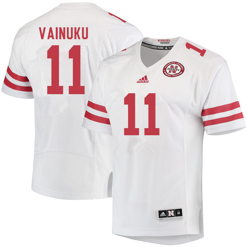 Men #11 Vaha Vainuku Nebraska Cornhuskers College Football Jerseys Sale-White